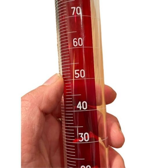 PYREX CORNING 100ml GRADUATED CYLINDER BEAKER 3042 USA RED HEX BASE GLASS VTG - Picture 9 of 15